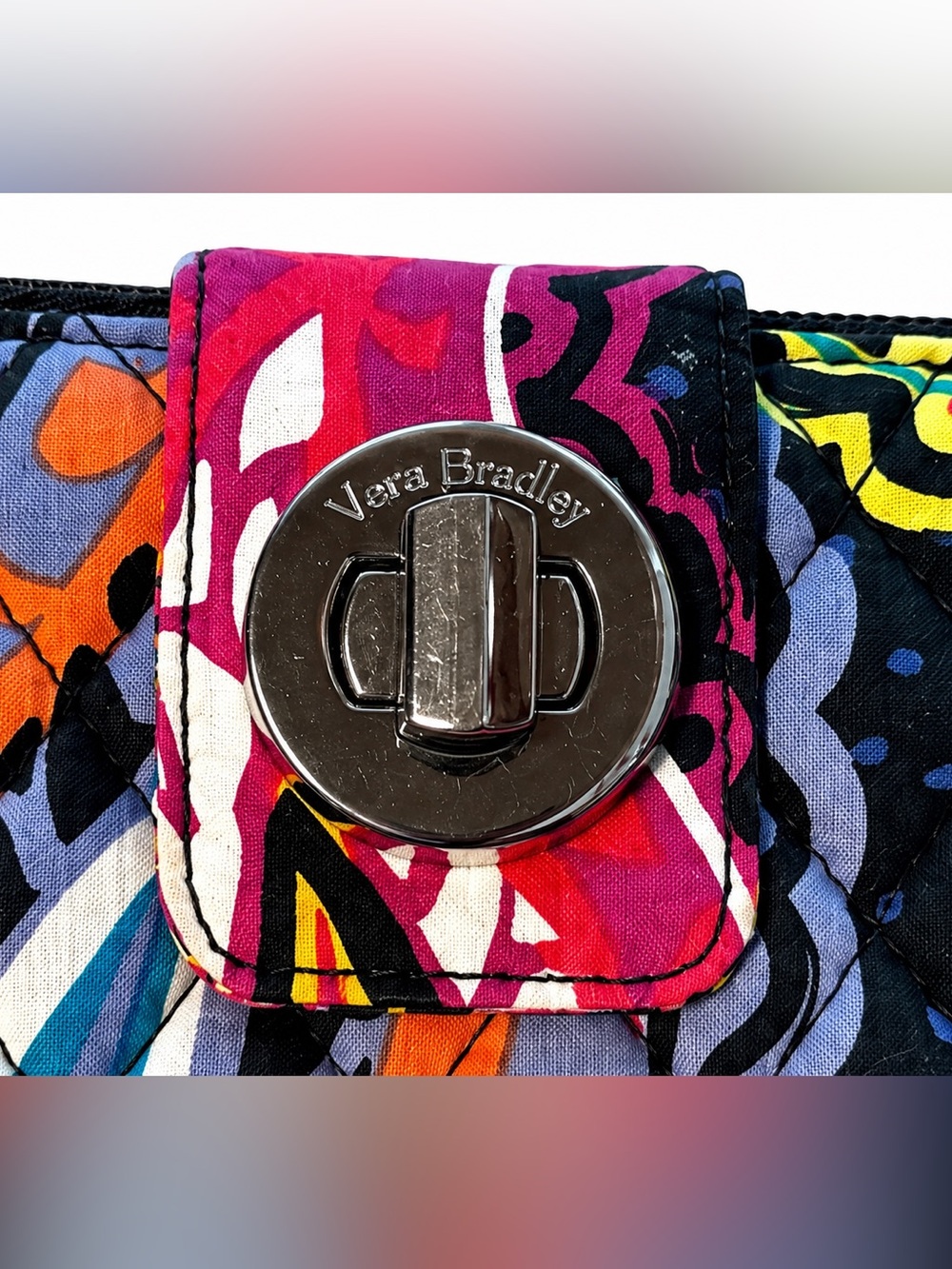 Vera Bradley Colorful Twilight Paisley Tote Turnlock Wallet Matching Set - Picture 10 of 15